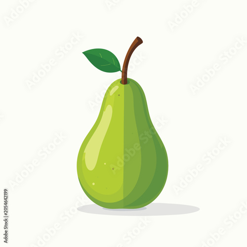 Fresh green pear fruit isolated on white background.