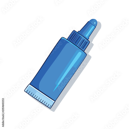 Illustration of a small blue squeeze tube for medical or cosmetic use.
