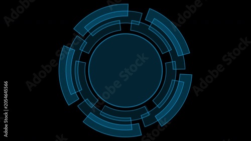 Circular Futuristic HUD Interface Animation Endless Loop Rotating Technology Ring Display