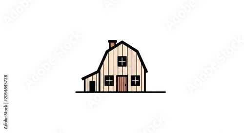 Simple illustration of a barn house.