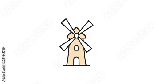 Simple illustration of a windmill.