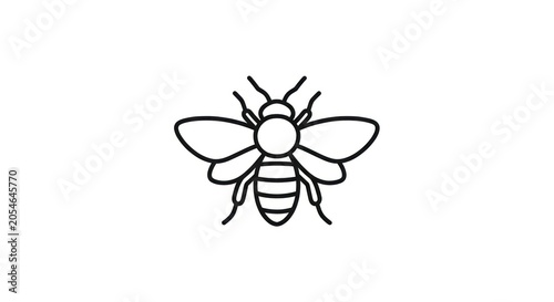 Simple line drawing of a bee.