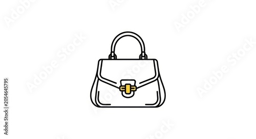 Simple line drawing of a handbag.