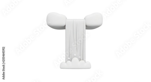 White plastic T shaped object closeup.