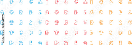 Foto Mobile and telecommunication vector icon bundle with smartphone calling support