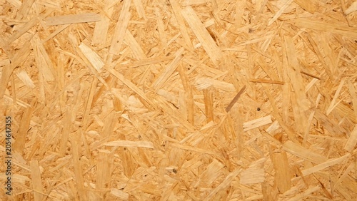Close-up of Oriented Strand Board Texture, natural wood panel background