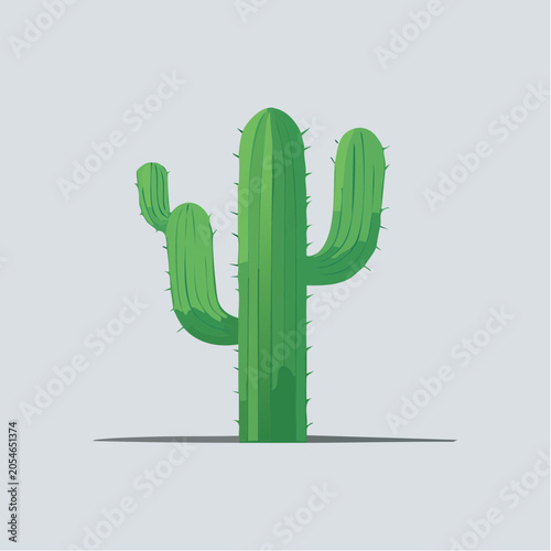Stylized Saguaro Cactus Illustration