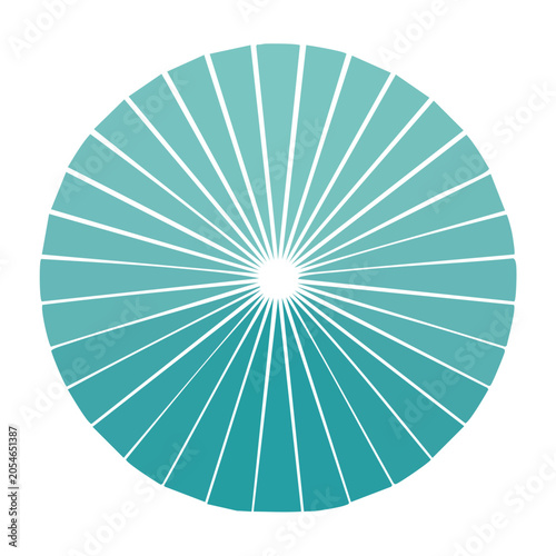 Teal Radial Geometric Design Vector