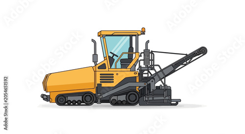 Photos Industrial Asphalt Paver Road Construction Machine Vector Illustration