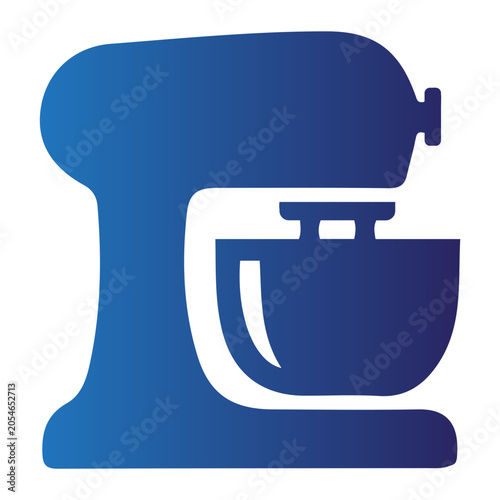 Foto A blue icon shows a stand mixer.
