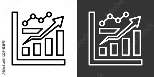 Fotografie Regression Analysis Black And White Multiple Style Icon Set Collection Pack Vect