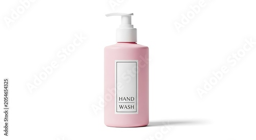 Elegant pink hand wash bottle with pump dispenser for personal hygiene and cleanliness