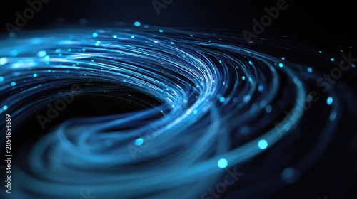 Abstract glowing fiber optic lines