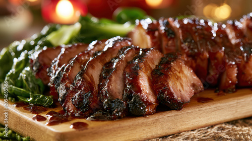 delicious chinese char siu with glistening glaze
