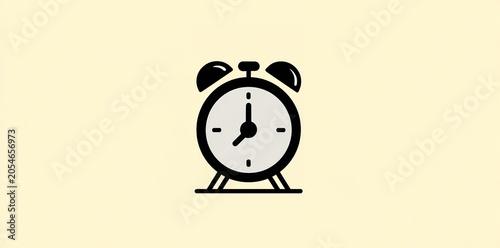 Simple alarm clock icon for time management and morning routine