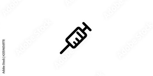 Syringe icon for medical vaccination and healthcare concept