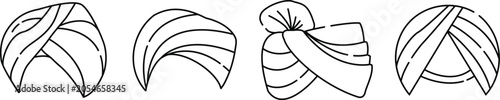 Tablou pe pânză Turban Icons Set Vector Illustration, Traditional Headwear Cultural Fashion and