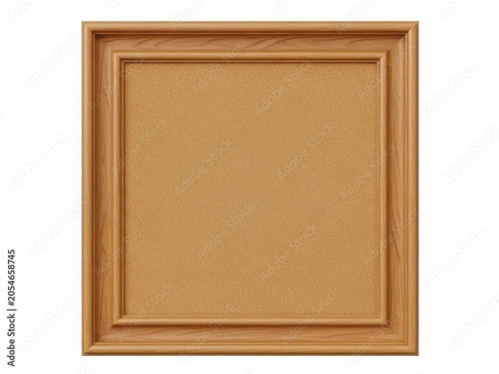 Fototapeta premium A wooden framed cork board with a textured surface and intricate detailing