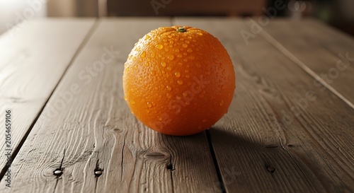 Fresh orange fruit on rustic wooden surface with natural lighting