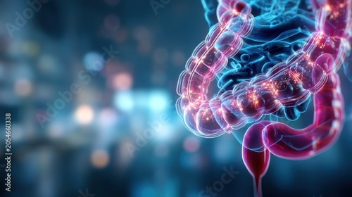 Human digestive system transparent display