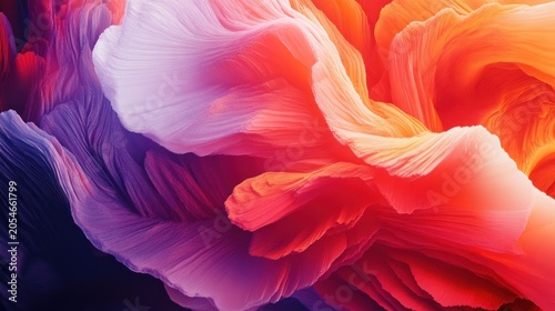 Abstract swirling forms in vibrant hues of pink, orange, and purple.  A dynamic display of flowing, textured shapes, creating a sense of movement and energy