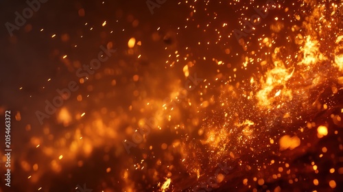 Fiery explosion with transparent background
