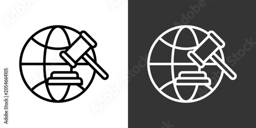 Foto Global Law Black And White Multiple Style Icon Set Collection Pack Vector Illust