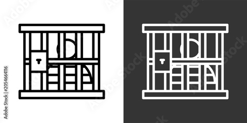 Fotografie Prisoner Black And White Multiple Style Icon Set Collection Pack Vector Illustra