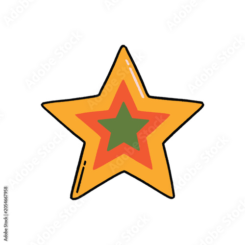 Star Retro Layered Icon for Badges Rewards and Playful Design Projects