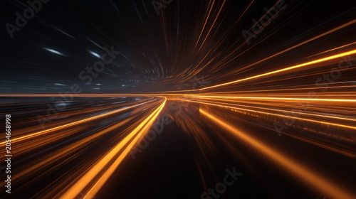 Abstract light trails on transparent