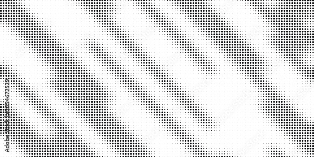 Fototapeta premium Monochrome gradient halftone dots background. Vector illustration. Abstract small grunge dots on white background