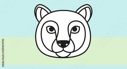 Canvas Print Minimalist wild cat head line art