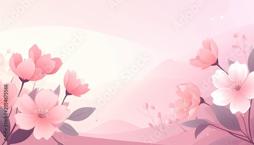 Elegant floral background with blooming pink cherry blossom flowers blooming background botanical romantic springtime blossoms wallpaper decorative delicate