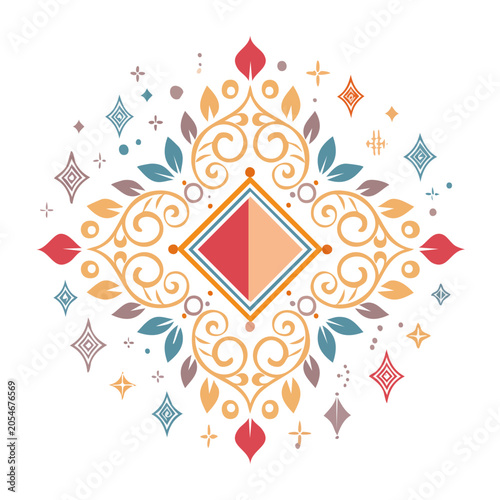 Decorative Floral Design Element