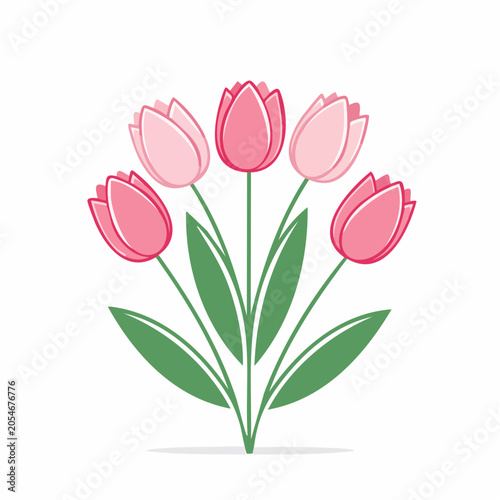 Pink Tulips Illustration