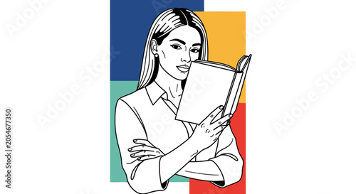 Woman Holding a Tablet Device.