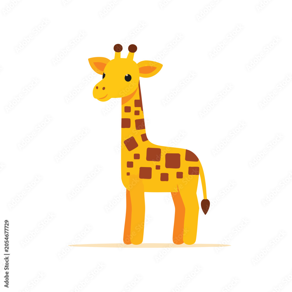 Obraz premium Cute cartoon giraffe illustration for kids design.