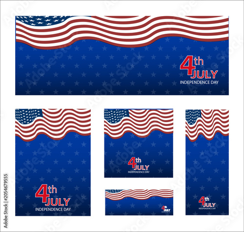 Festive fourth of july independence day graphic design with american flag elements