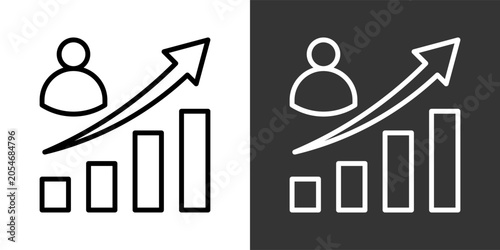 Advancement Black And White Multiple Style Icon Set Collection Pack Vector Illustration 