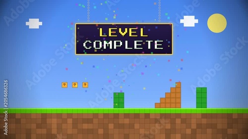 Building of Retro Game Level with Complete Text Banner
