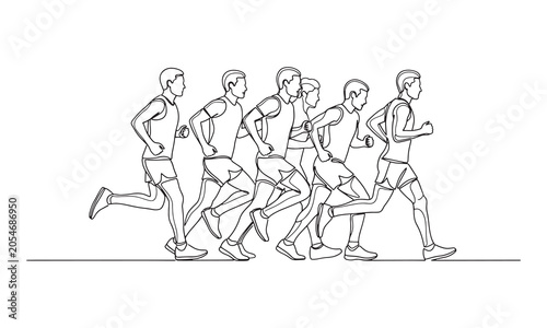 Photos Dynamic sports players line art illustration representing teamwork, competition, athletic performance, and active lifestyles