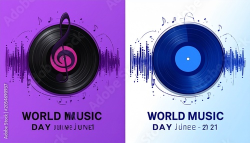World Music Day Vinyl Record Design