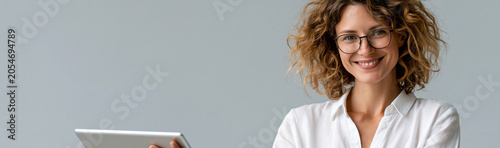 Professional Woman with Tab...