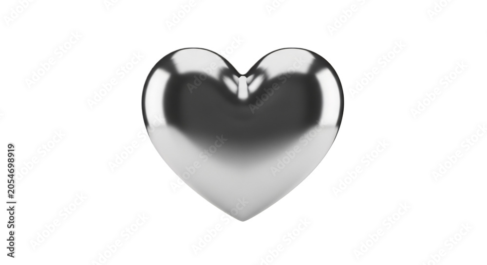 Fototapeta premium Shiny Metal Heart Jewelry Closeup.
