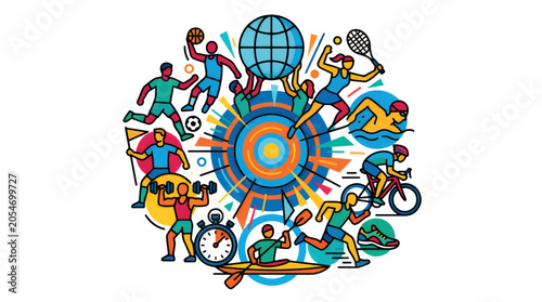 Variety of Sports Activities Illustration