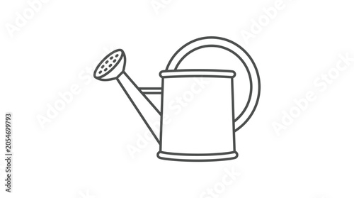 Foto Simple garden watering can line art icon.