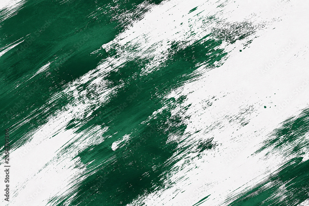 Fototapeta premium Bold dynamic abstract dark emerald green paint brush stroke background texture