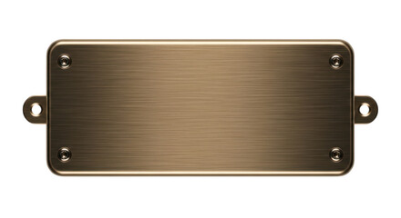 Blank bronze metal nameplate with four corner screws
