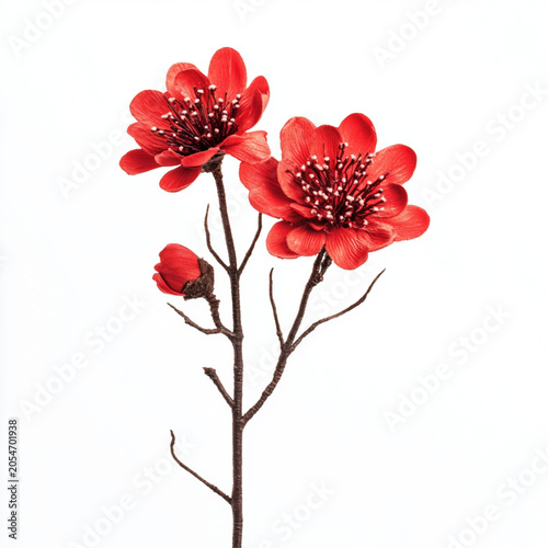 beautiful Red Joba, Joba flower isolated on a transparent background.