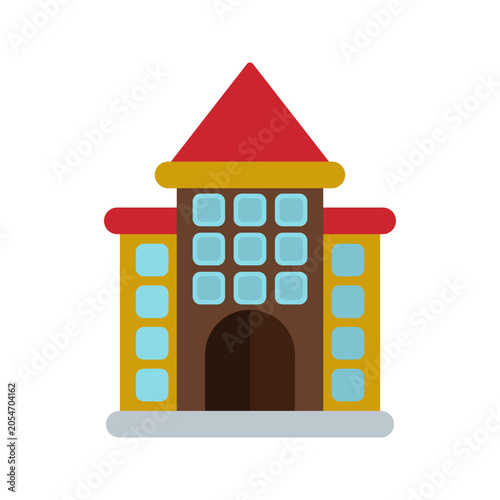 School Stylish and Unique Flat Multicolor Icon Design